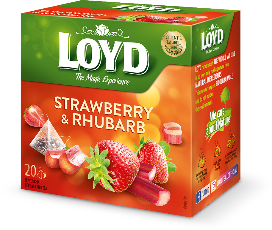 Чай з полуницею та ревенем Loyd Strawberry&Rhubarb 20 пірамідок (40г) Польща