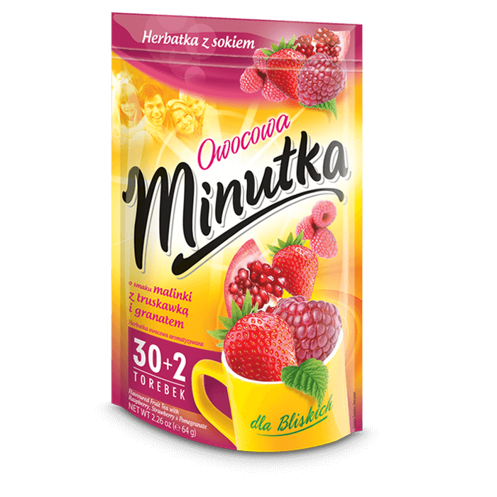 Чай зі смаком малини, полуниці та граната Minutka 32 пакет (64 г)