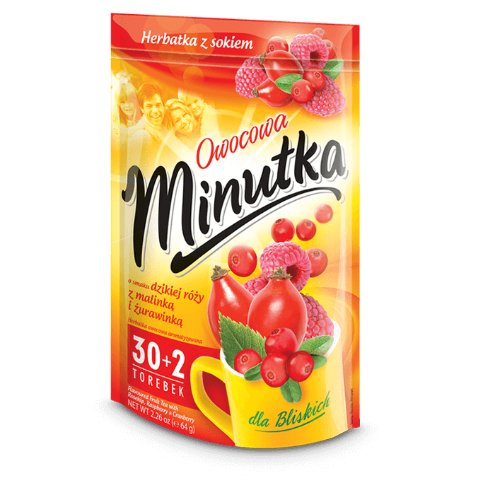 Чай зі смаком шипшини, малини та журавлини Minutka 32 пакет (64 г)
