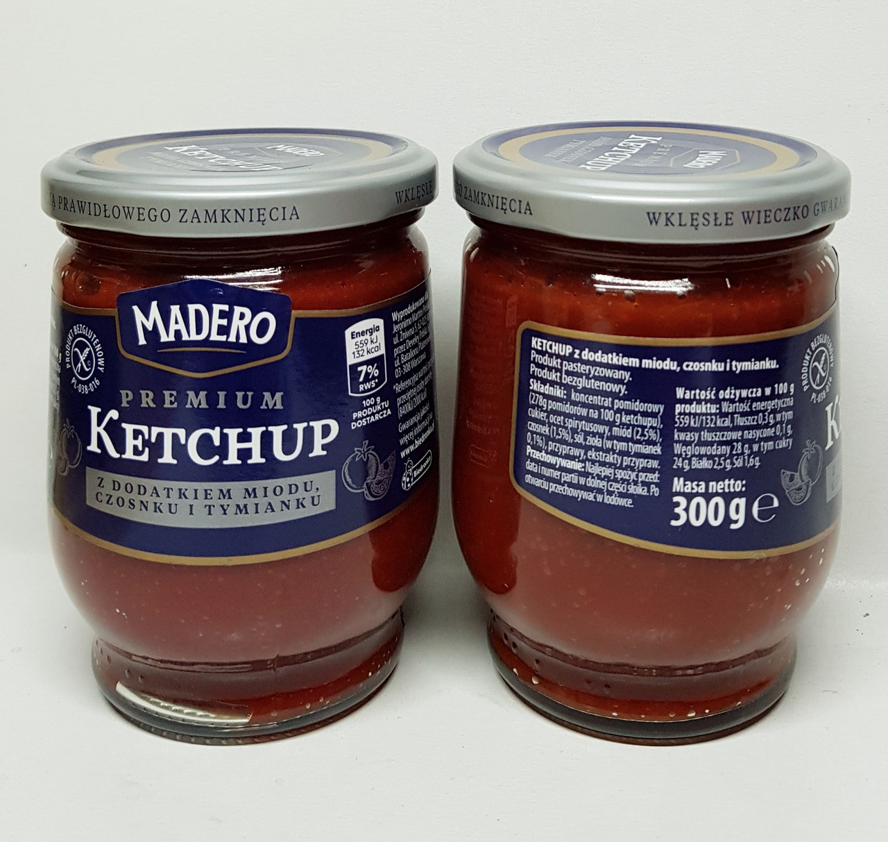 Кетчуп з нотками меду, часнику і чебрецю БЕЗ ГЛЮТЕНУ Madero z doatkiem miodu, czosnku i tymianku 300г
