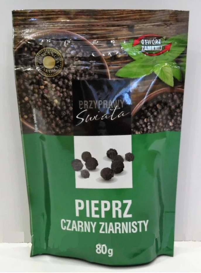 Перець чорний горошком Przyprawa Swiata Pieprz Czarny Ziarnisty 80г