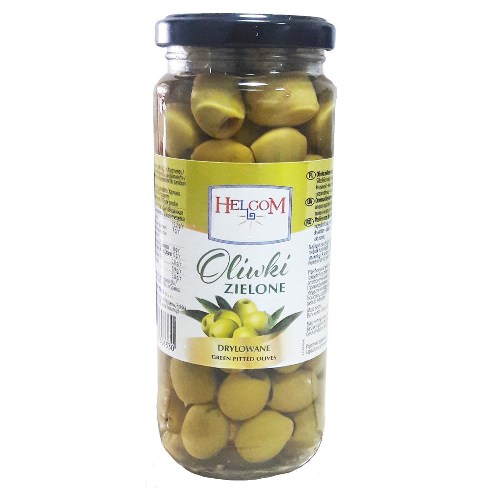 Оливки зелені без кісточки Oliwki zielone Helcom 330 г