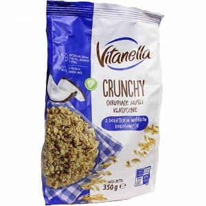 Мюслі хрусткі Vitanella Crunchy з кокосом Польща 350г