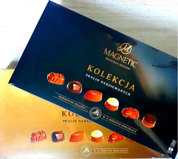 Цукерки шоколадні з праліне MAGNETIC Kolekcja 12 смаків 300г