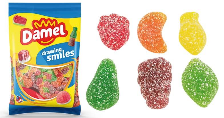 Без глютену! Желейні цукерки Супер Фрукти кислі Damel frutitas super pika sour 1 кг Іспанія