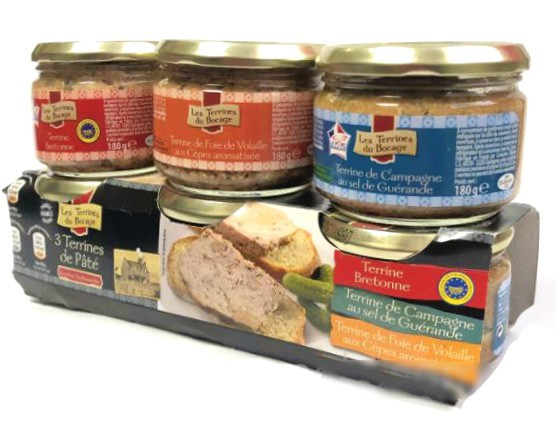 Паштет Les Terrines Du Bocage 3 різновиди 540 г (3х1808) Франція