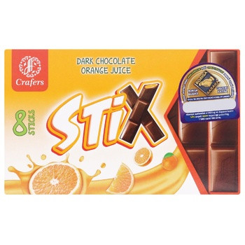 Шоколад молочний STIX зі смаком апельсина 152 г