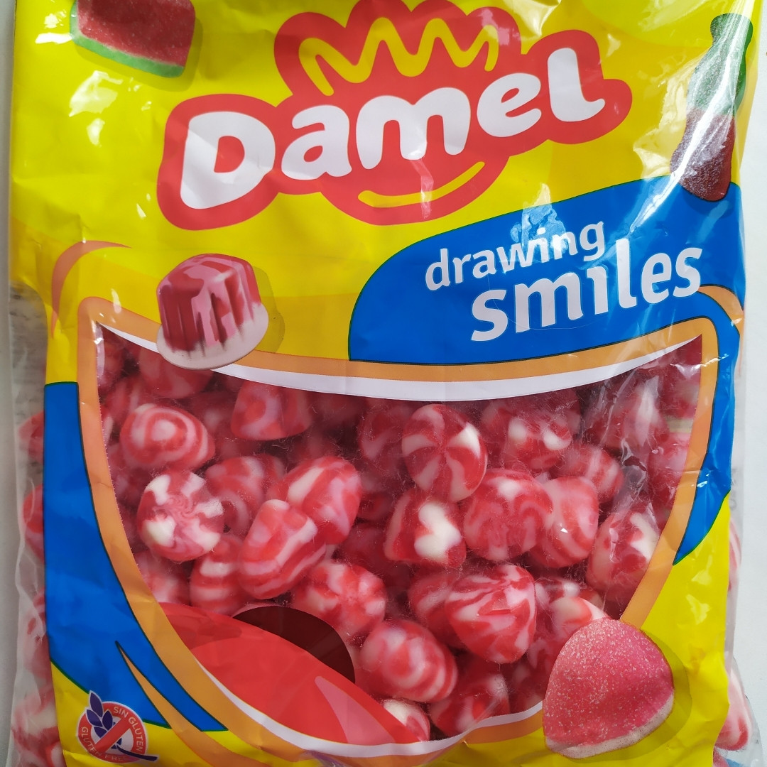 Желейні цукерки без глютену Поцілунки з полуниці Damel Strawberry Twist Kisses 1 кг Іспанія