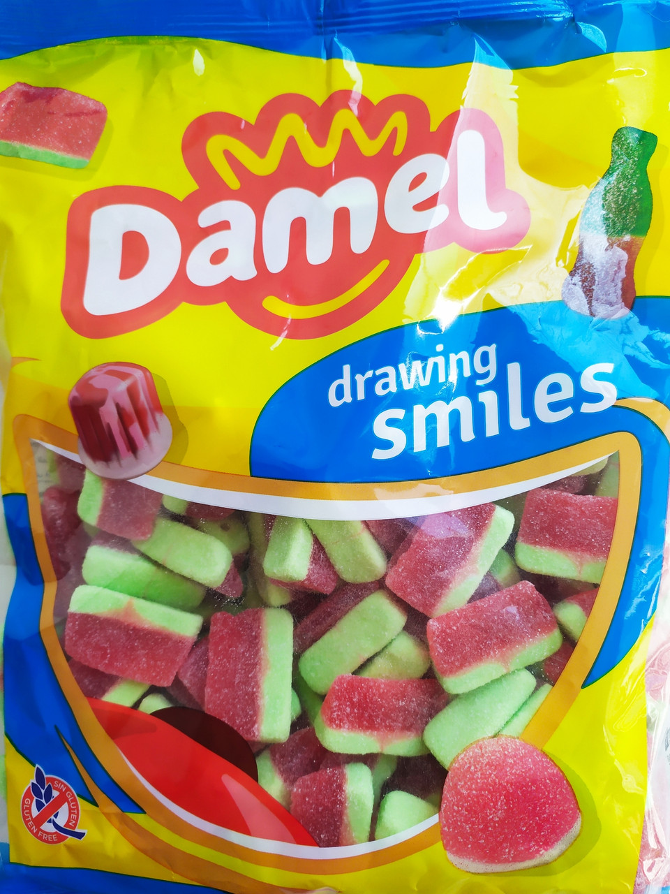 Желейні цукерки без глютену Кавунові часточки Damel Watermelon Slices 1 кг Іспанія
