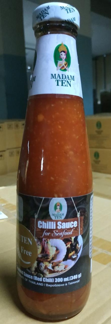 Соус чилі без глютену для морепродуктів Madam Ten for seafoods 300 мл Таїланд