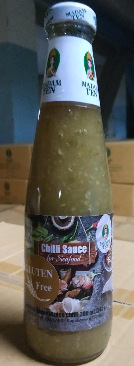 Соус зелений чилі без глютену для морепродуктів Madam Ten Chilli Sauce for Seafood 300 мл Таїланд