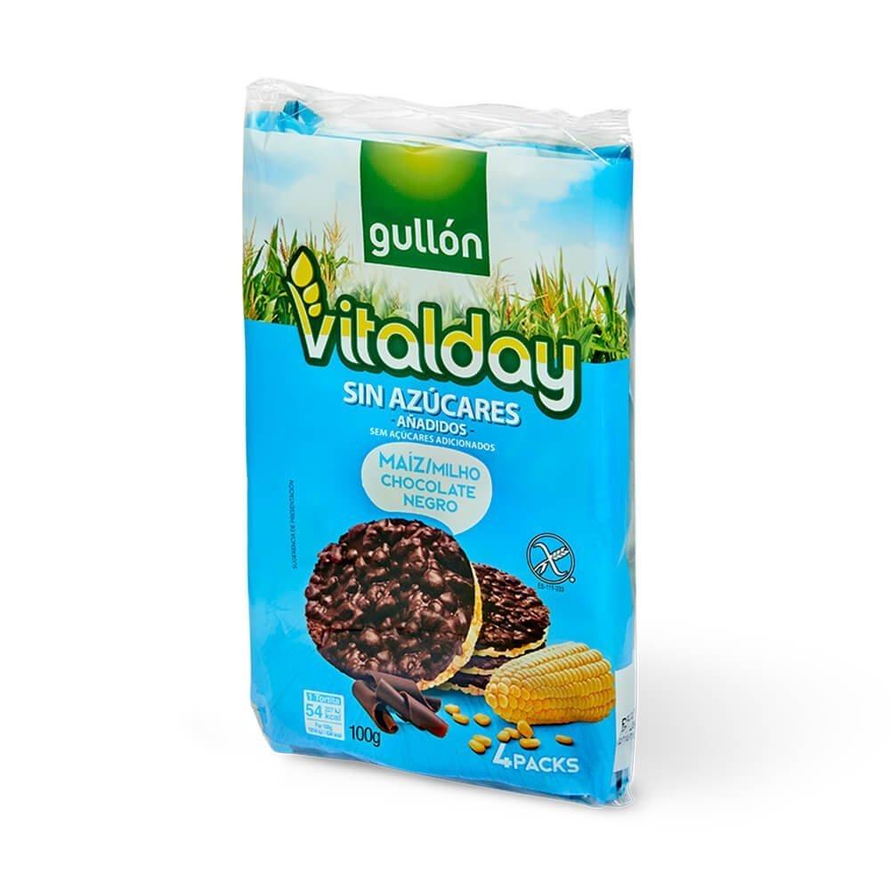 Хлібці без цукру та глютену з кукурудзяною й шоколадом Vitalday Gullon Іспанія 100 г (4х25г)
