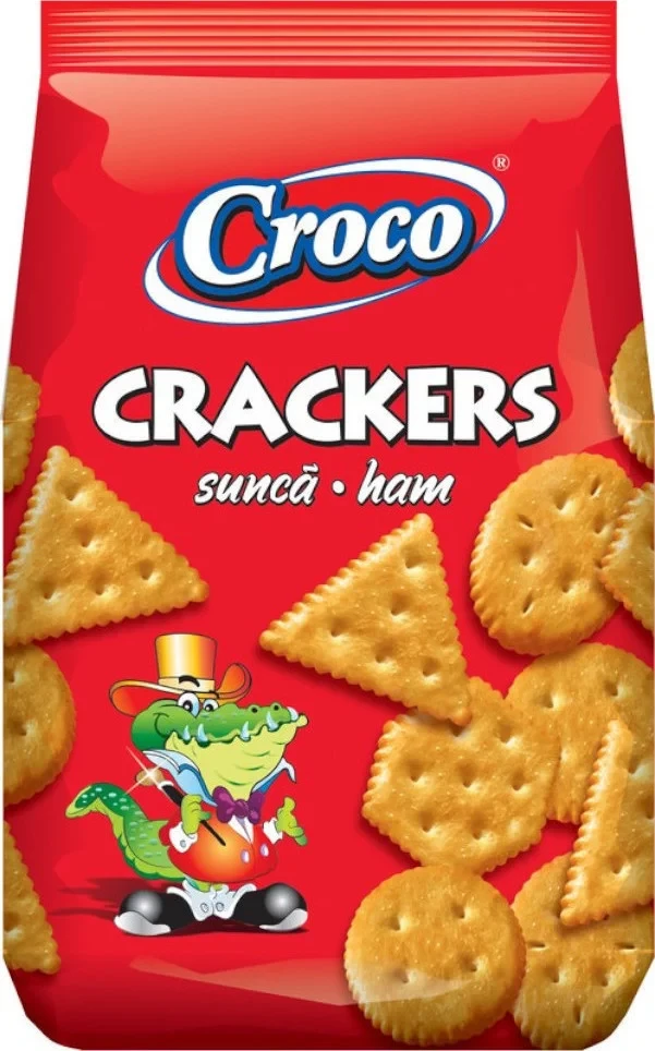 Крекер солоний зі смаком шинки Croco Crackers 100 г Румунія