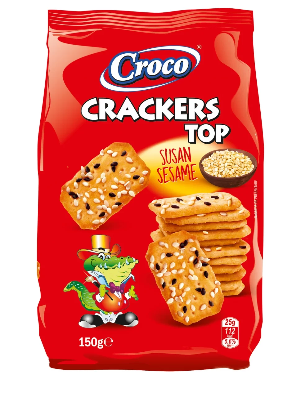 Крекер солоний із кунжутом Croco Crackers TOP 150 г Румунія
