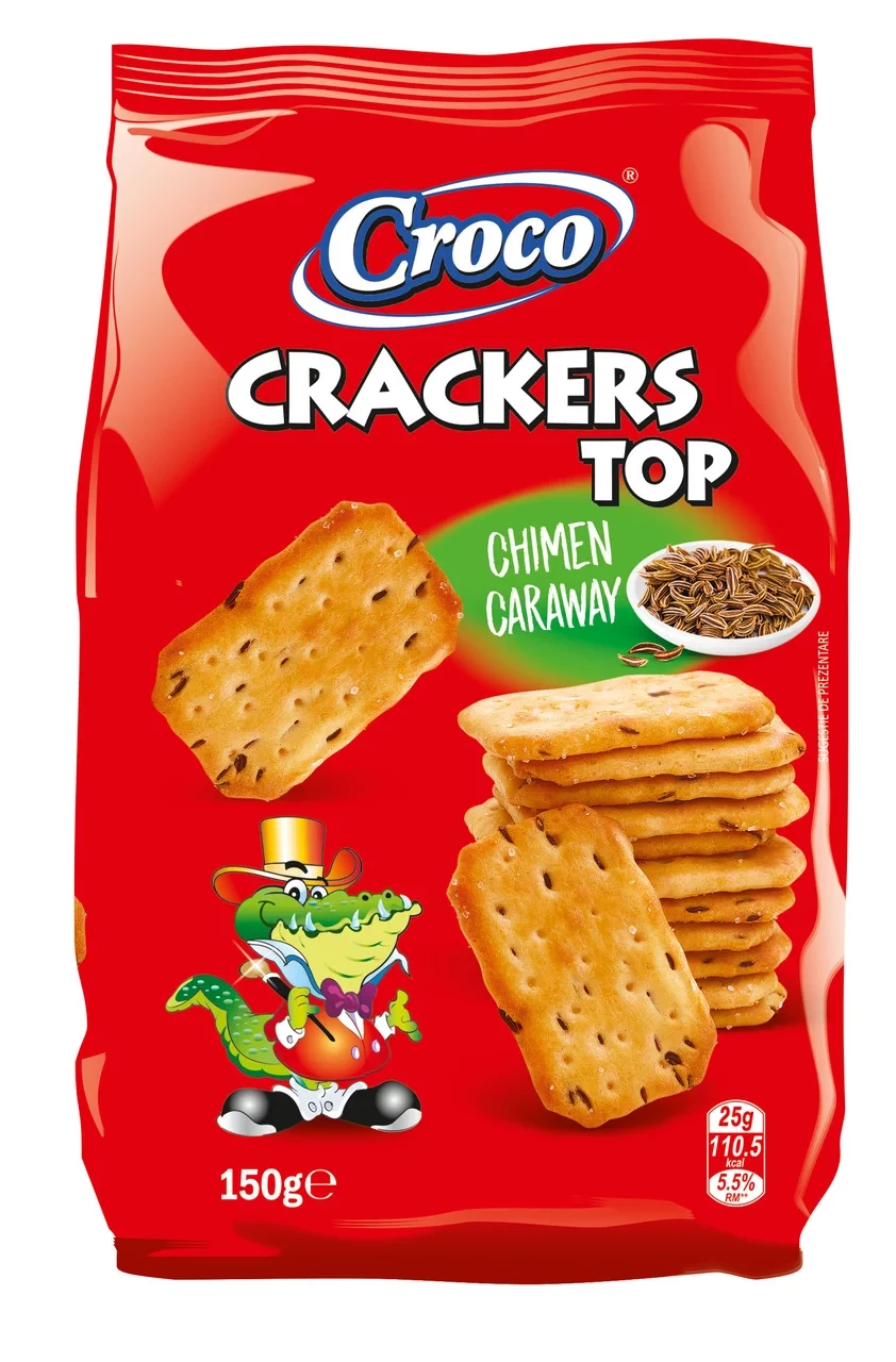 Крекер солоний з кмином Croco Crackers TOP 150 г Румунія