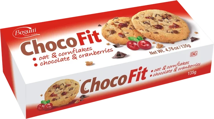 Печиво з шматочками журавлини та шоколаду  Bogutti Choco Gutti 135г