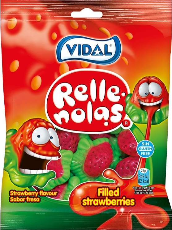 Желейні цукерки Без глютену Полуниця з начинкою ТМ VIDAL 100г Іспанія