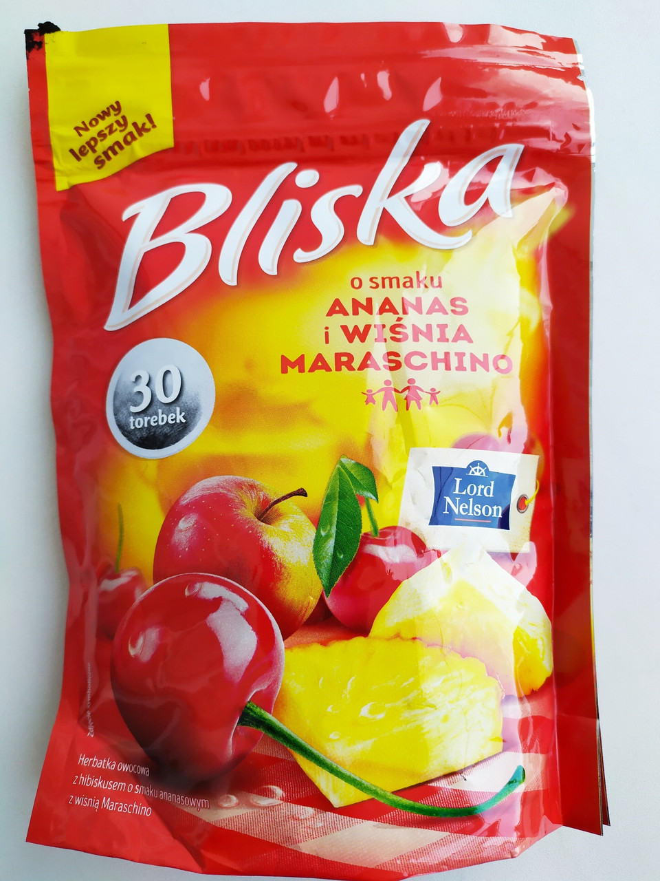Чай зі смаком ананаса та вишні Lord Nelson Bliska 30 пакет.