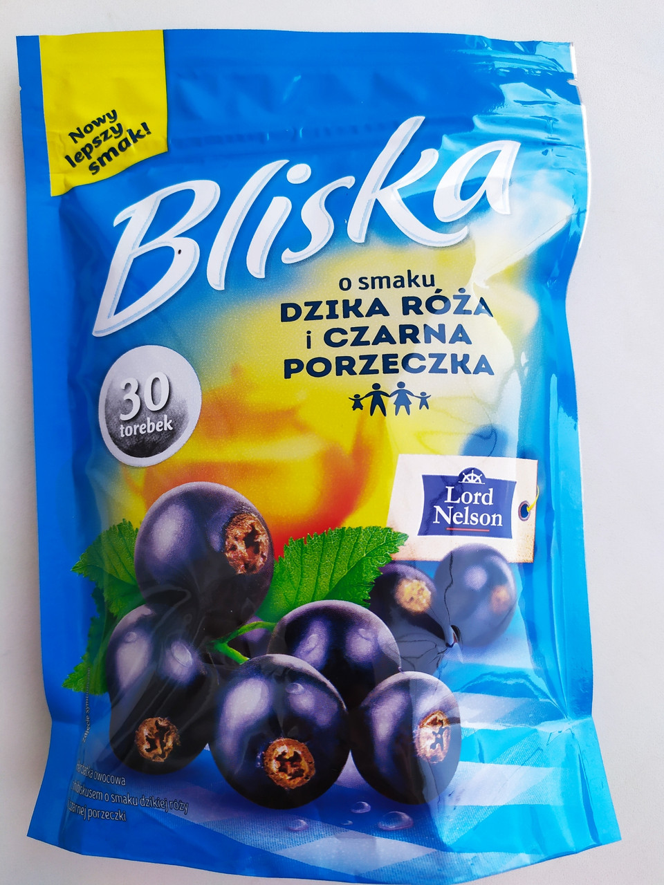 Чай зі смаком чорної смородини та шипшини Lord Nelson Bliska 30 пакетів.