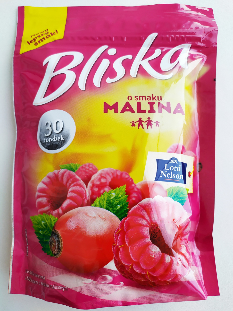 Чай зі смаком малини Lord Nelson Bliska 30 пакетів.