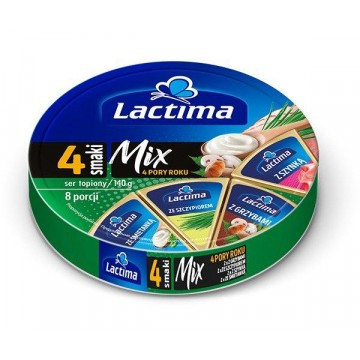 Сир плавлений Мікс порційний,Lactima Mix 4 смаки 140г