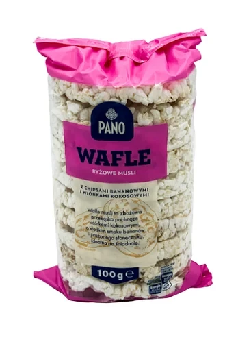 Рисові хлібці без глютену з бананом і кокосом Pano Wafle 100 г