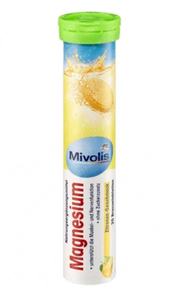 Вітаміни шипучі Mivolis Magnesium (Лимон) Німеччина 20 шт.