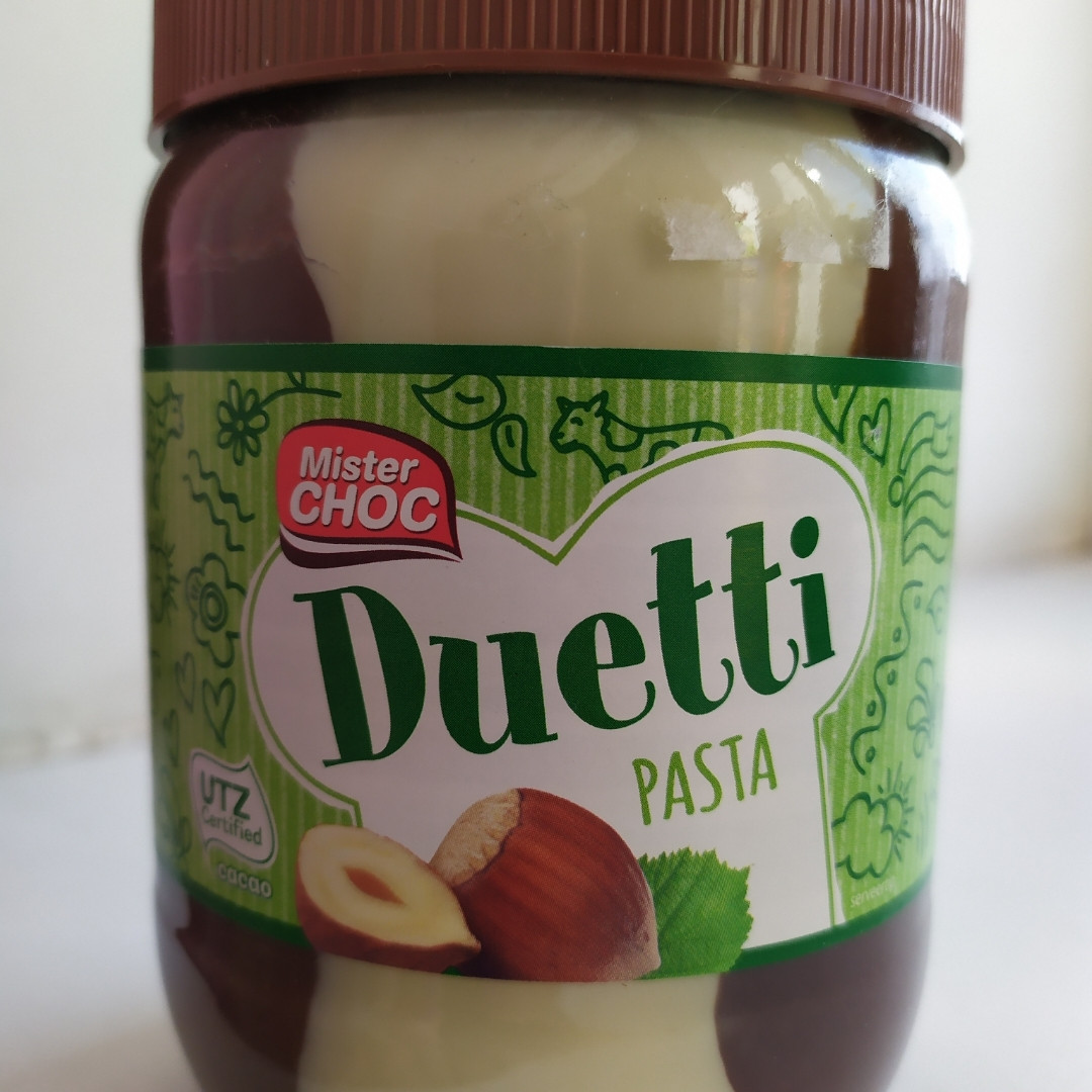 Шоколадно-молочна паста з горіхом Duetti PASTA Mister CHOC 600г Німеччина