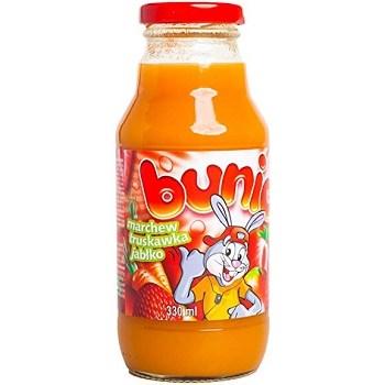 Сік морквяний, полуниця, яблуко Korkus Bunio Sok Польща 330 мл