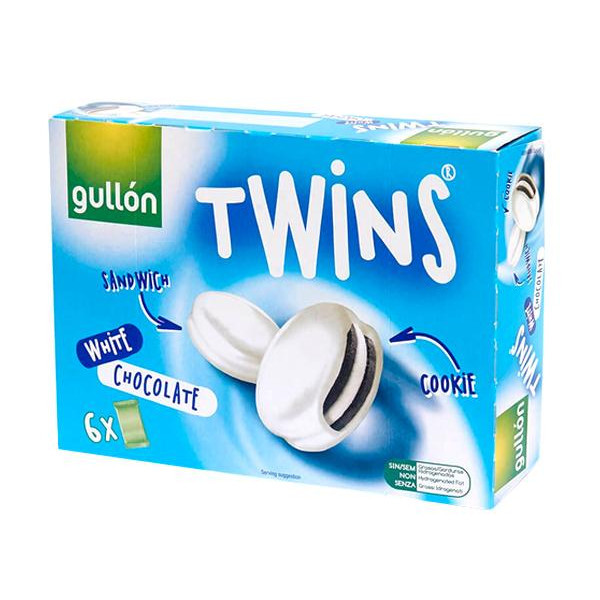 Печиво сендвіч без трансжирів у молочному шоколаді Twins Gullon 252г (6х42г) Іспанія