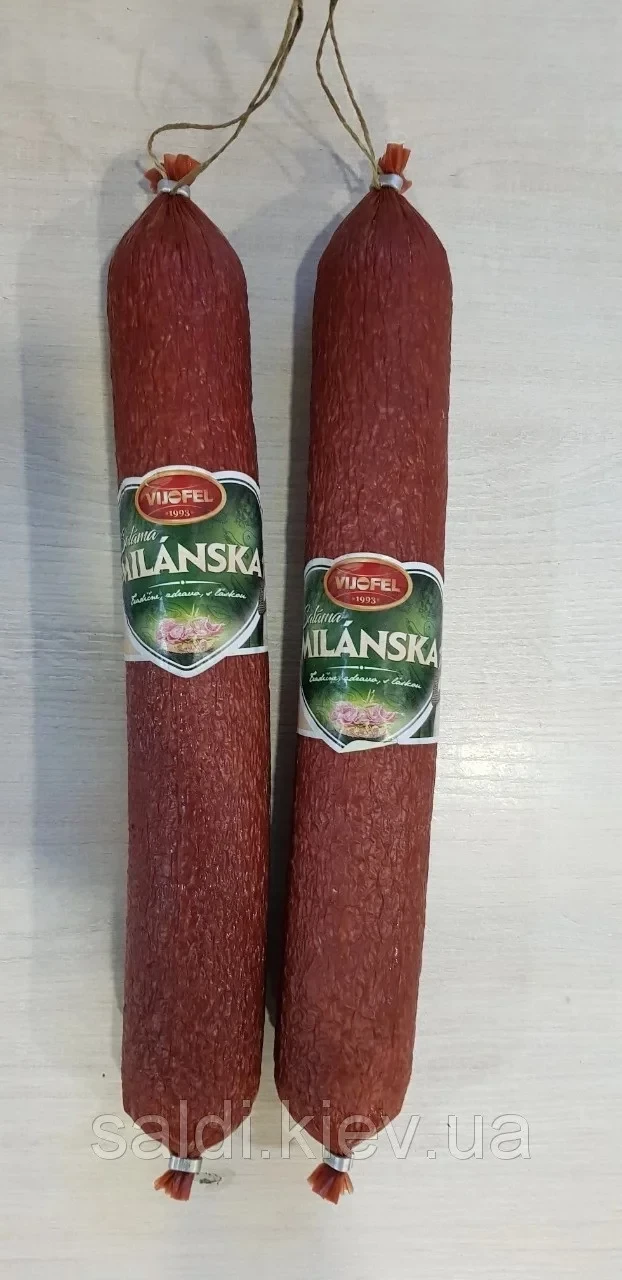 Ковбаса салями сирокопчена Milanska Salama Vijofel 650 г/ Словаччина