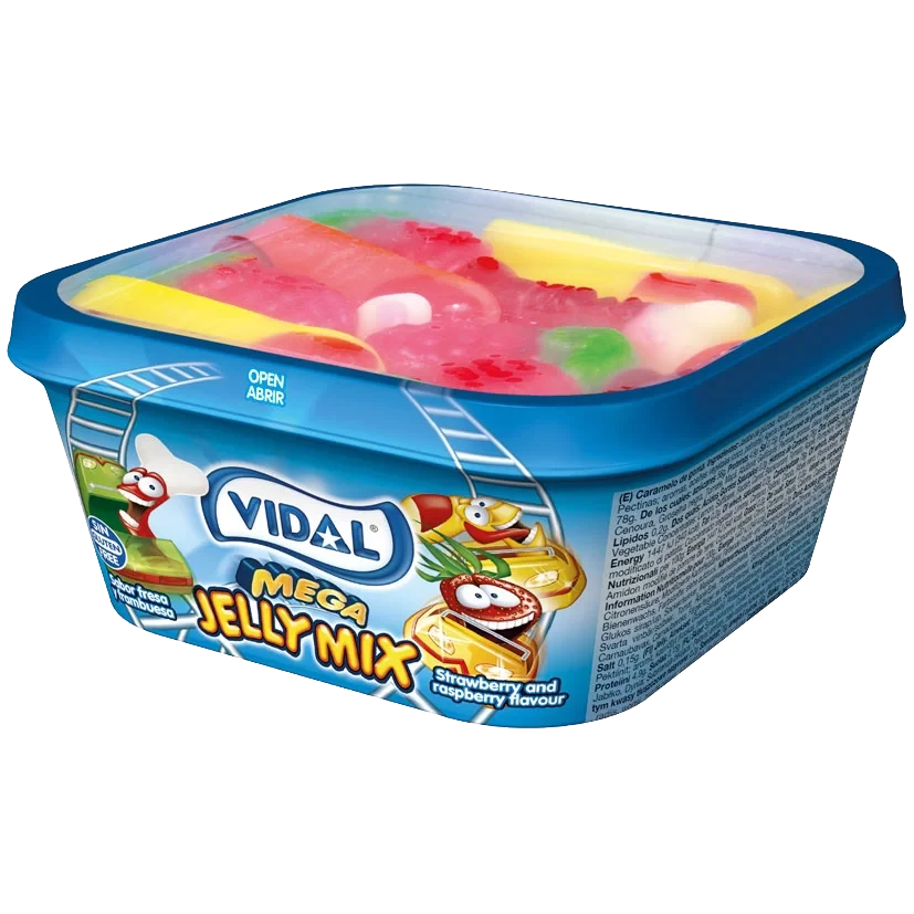Желейні жувальні цукерки БЕЗ ГЛЮТЕНУ Mega Jelly MIX 200г ТМ VIDAL