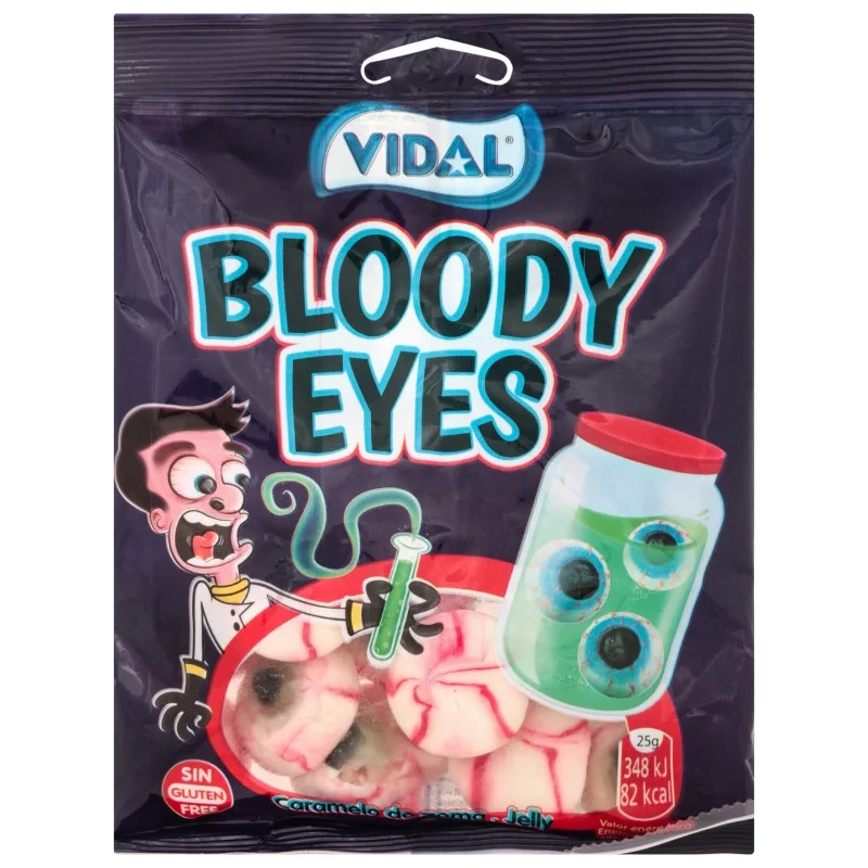 Желейні жувальні цукерки БЕЗ ГЛЮТЕНА Криваві очі Bloody eyes 90 г ТМ VIDAL