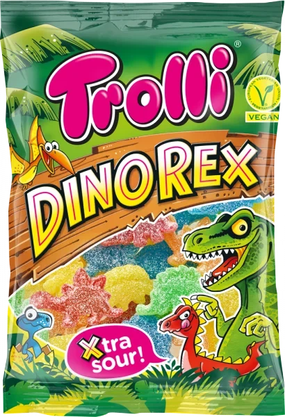 Желейні цукерки кислі Динозаврики Trolli Dino Rex Sour Німеччина 100г