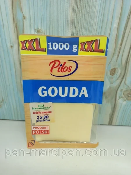 Сир слайсами Гауда без консервантів Pilos Gouda 500 г Польща