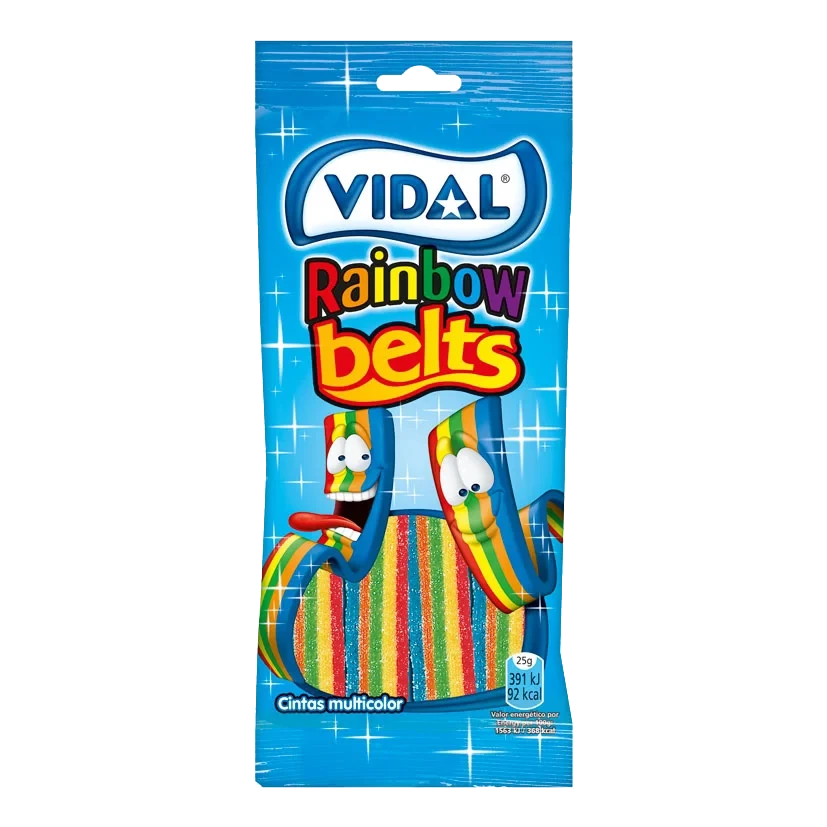 Желейні цукерки Веселкові стрічки ТМ VIDAL Rainbow Belts 100г Іспанія
