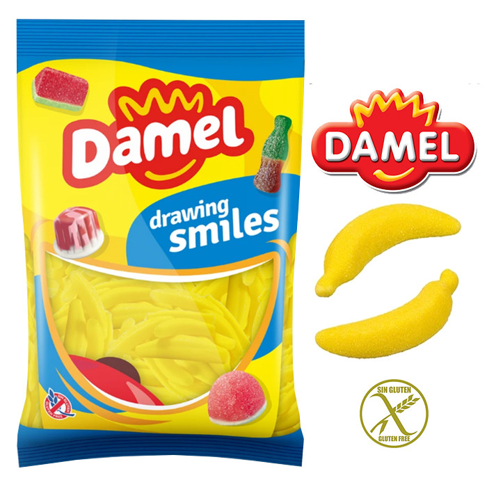 Желейні цукерки БЕЗ ГЛЮТЕНА Damel Bananas (банани) Іспанія 80г