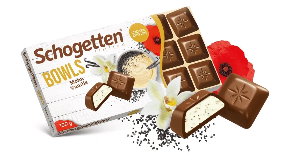 Шоколад Schogetten Шогеттен Bowls мак і ваніль Німеччина, 100г