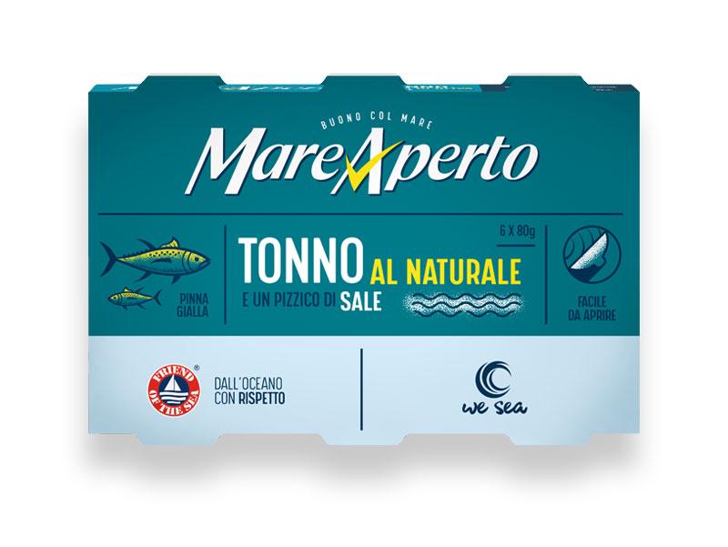 Тунець у власному соку Mare Aperto Natural 480г (6х80 г) Італія