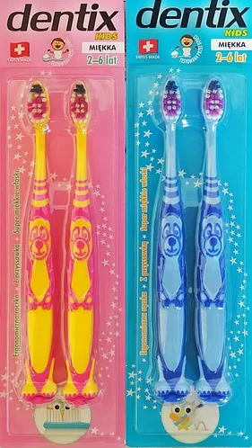 Дитяча зубна щітка Dentix Kids від 2 до 6 років (2 щітки) Швейцарія