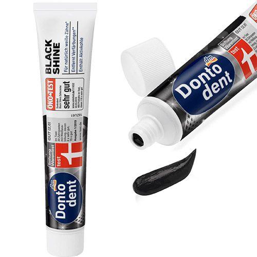 Зубна паста з активованим вугіллям Dontodent Black Shine 75 мл Німеччина