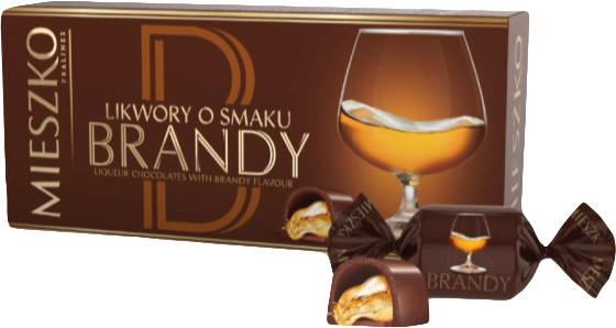 Шоколадні цукерки лікер Бренді Mieszko Brandy 180г Польща