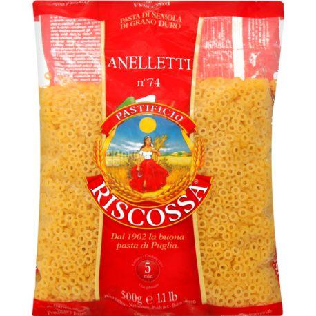 Макаронні вироби (паста) Колечка Riscossa Aneletti N 74 500г Італія
