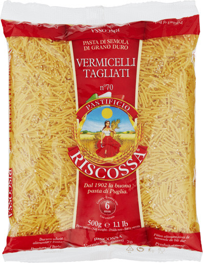 Макаронні вироби (паста) Вермішелька Riscossa Vermicelli Tagli N 70 500 г Італія