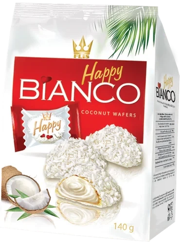 Кокосові вафлі Happy Bianco Coconut 140г Польща