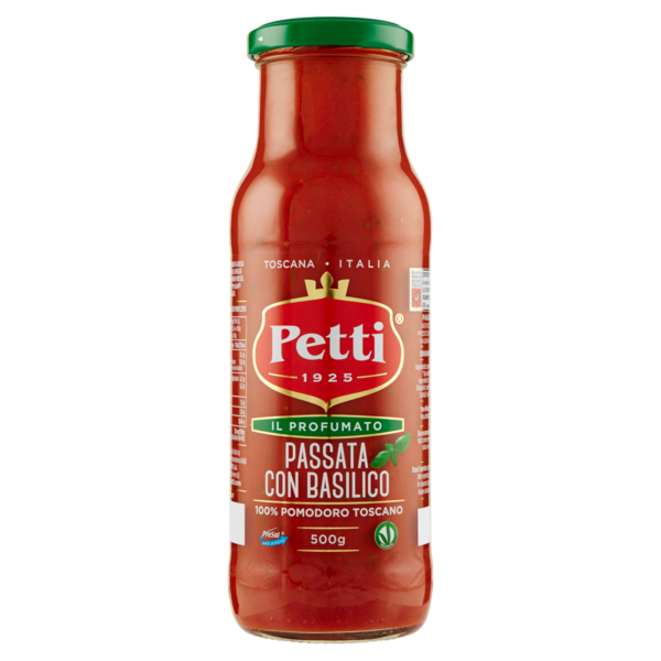Томатне пюре з базиліком Petti Passata di pomodoro con basilico 100% pomidorowy Toscano 500г Італія