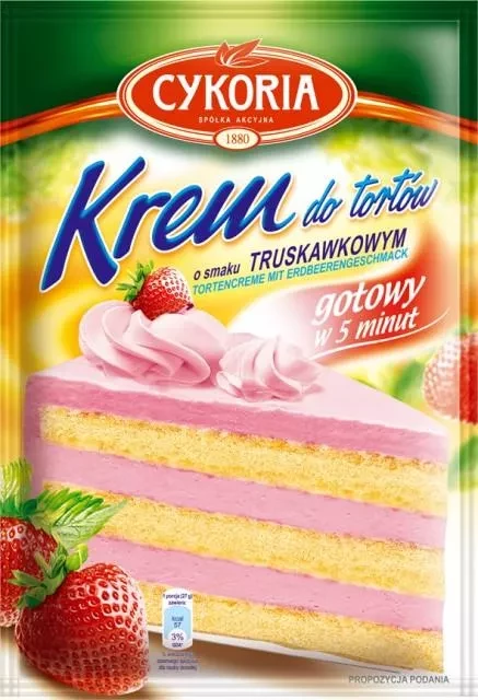 Крем для тортів Полуничний Cykoria Krem do tortcow o smaku truskawkowym 100 г Польща