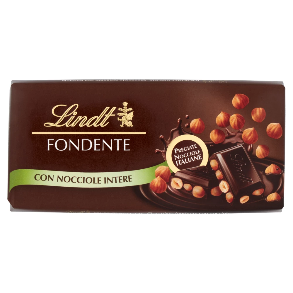 Шоколад чорний із суцільним фундуком Lindt Fondente con Nocciole Intere 100 г Швейцарія