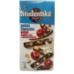 Шоколад чорний Studentska Pecet з вишнею та арахісом 170 г Чехія