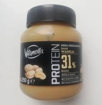 Горіхова паста PROTEIN 31% без цукру і пальмової олії з ваніллю Vitanella 350 г Польща
